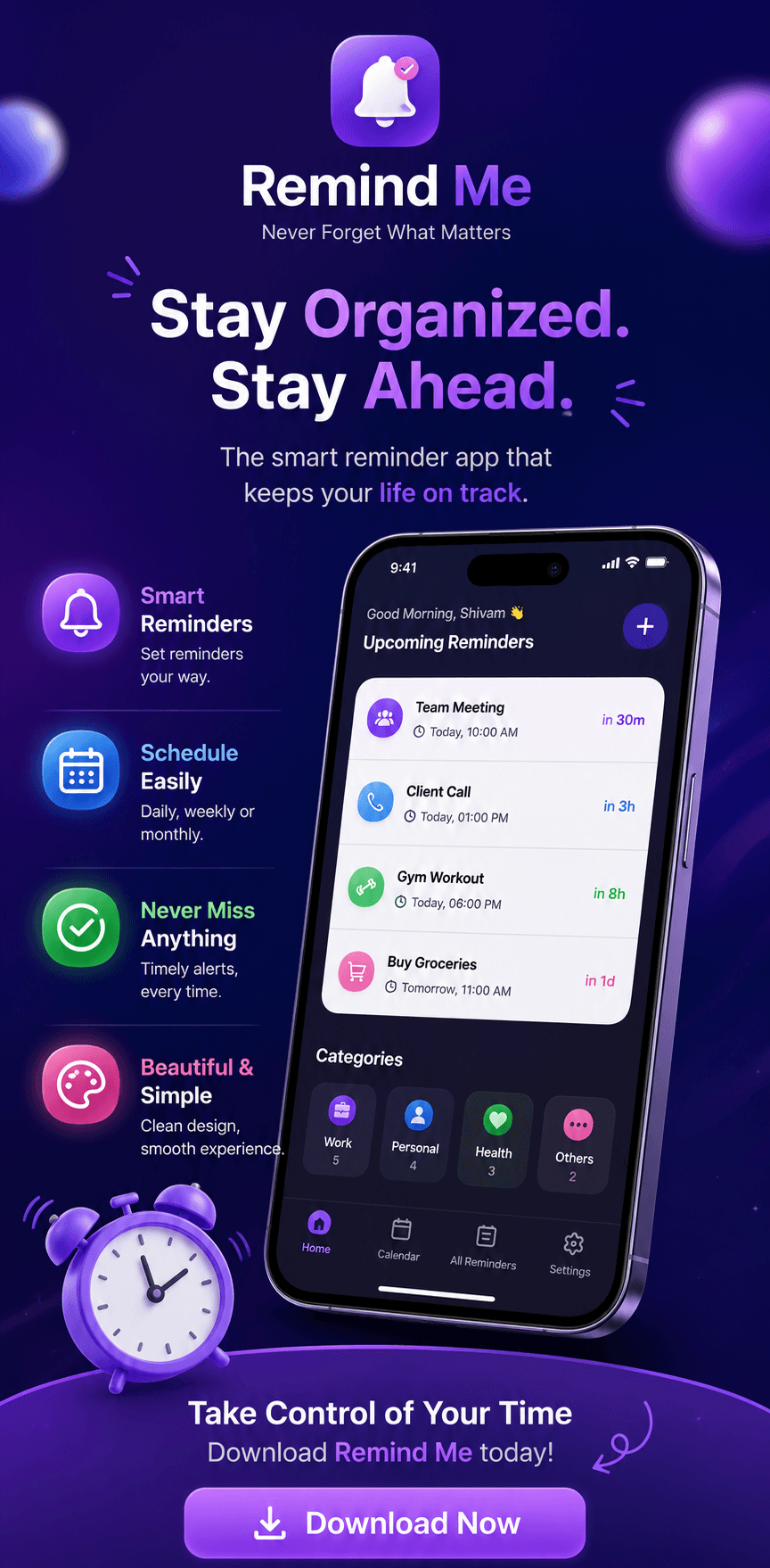 Remind Me Application Banner